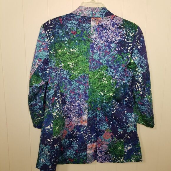 Coldwater Creek Women's Jacket Blazer Size 10 Boho Floral Artsy - Picture 6 of 9
